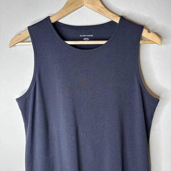 Eileen Fisher Dress Women's Black Sleeveless Stretch Classic Shift Small Petite - Picture 2 of 7